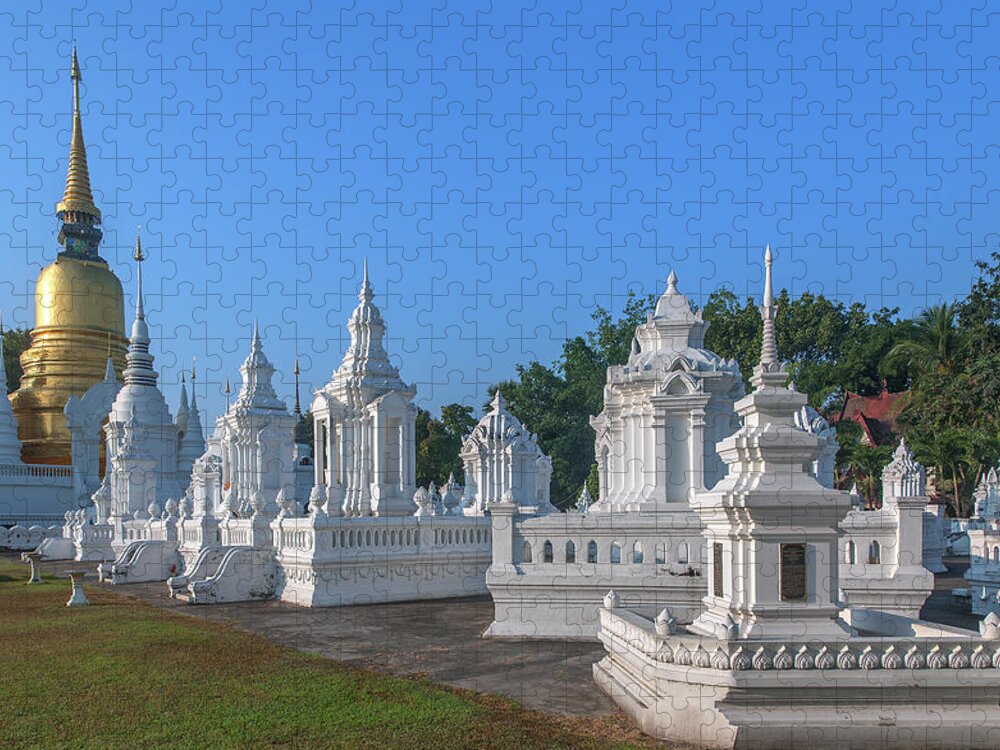 Scenic Jigsaw Puzzle featuring the photograph Wat Suan Dok Reliquaries of Northern Thai Royalty DTHCM0945 by Gerry Gantt