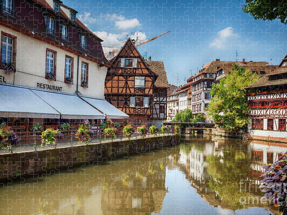 Strasbourg Jigsaw Puzzle featuring the photograph water canal in Strasbourg, France by Ariadna De Raadt