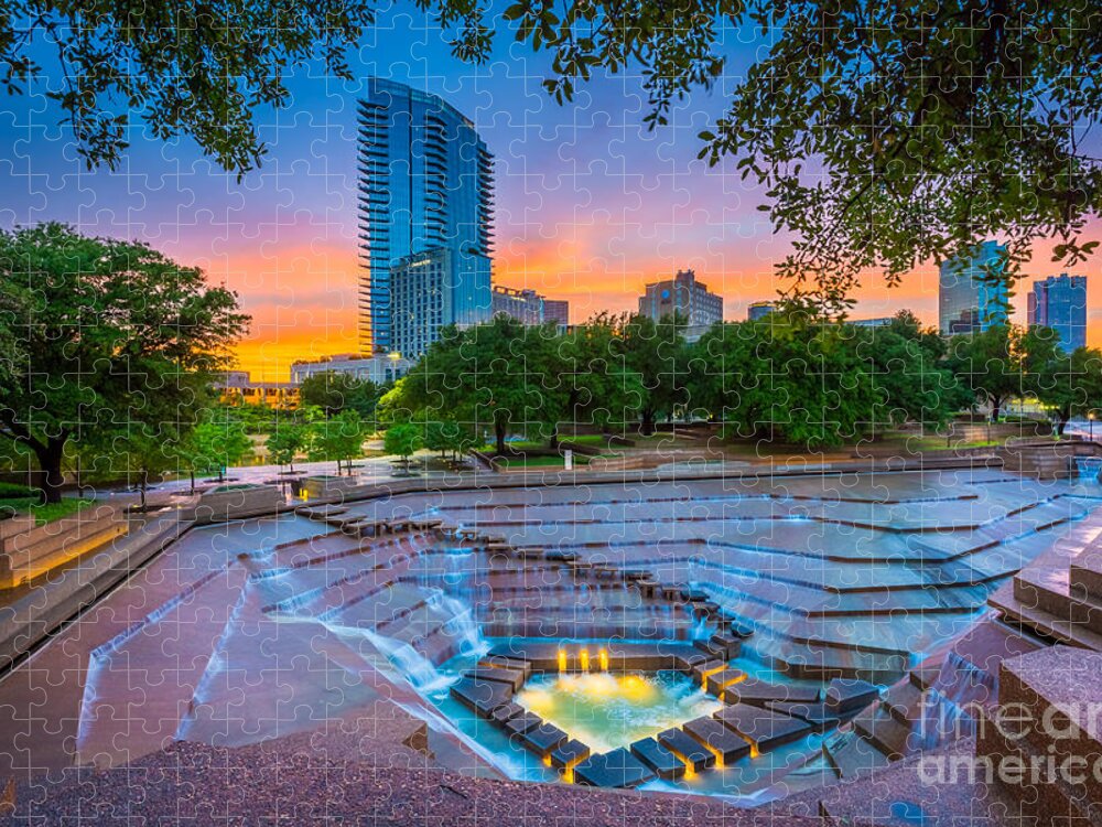 America Jigsaw Puzzle featuring the photograph Water Gardens Sunset by Inge Johnsson