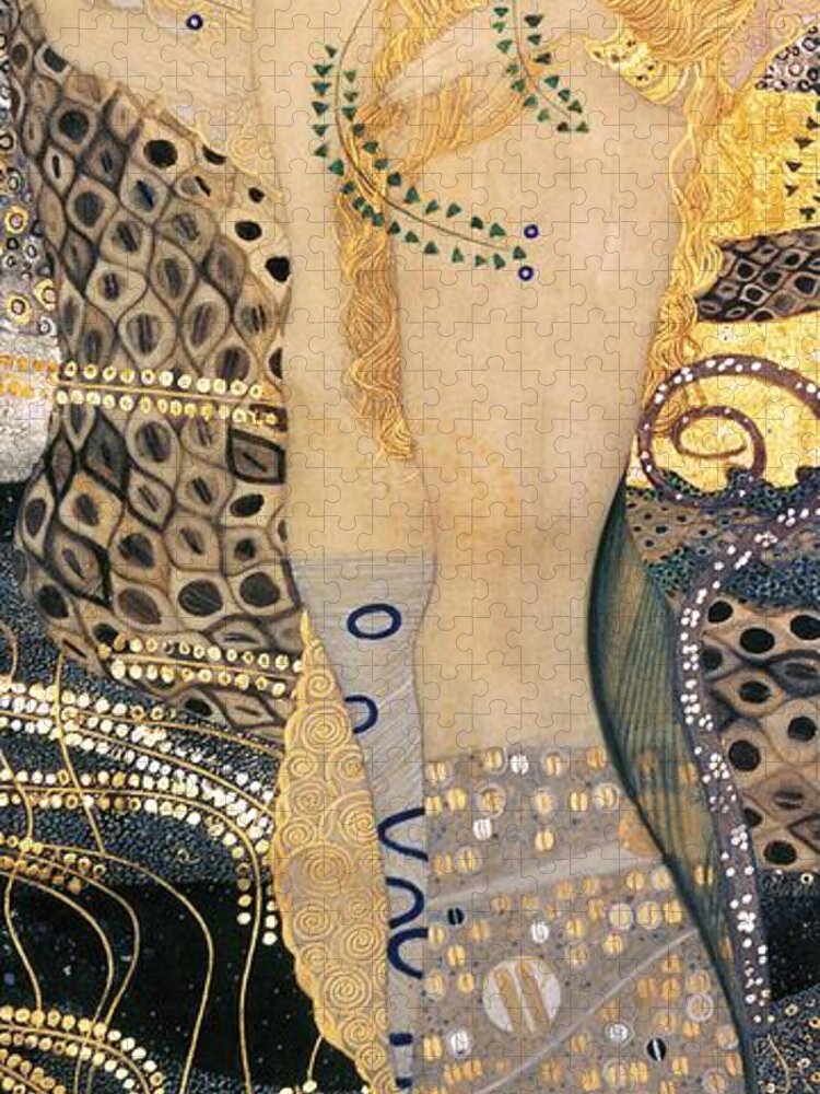 Gustav Klimt Jigsaw Puzzle featuring the painting Water Serpents I by Gustav klimt