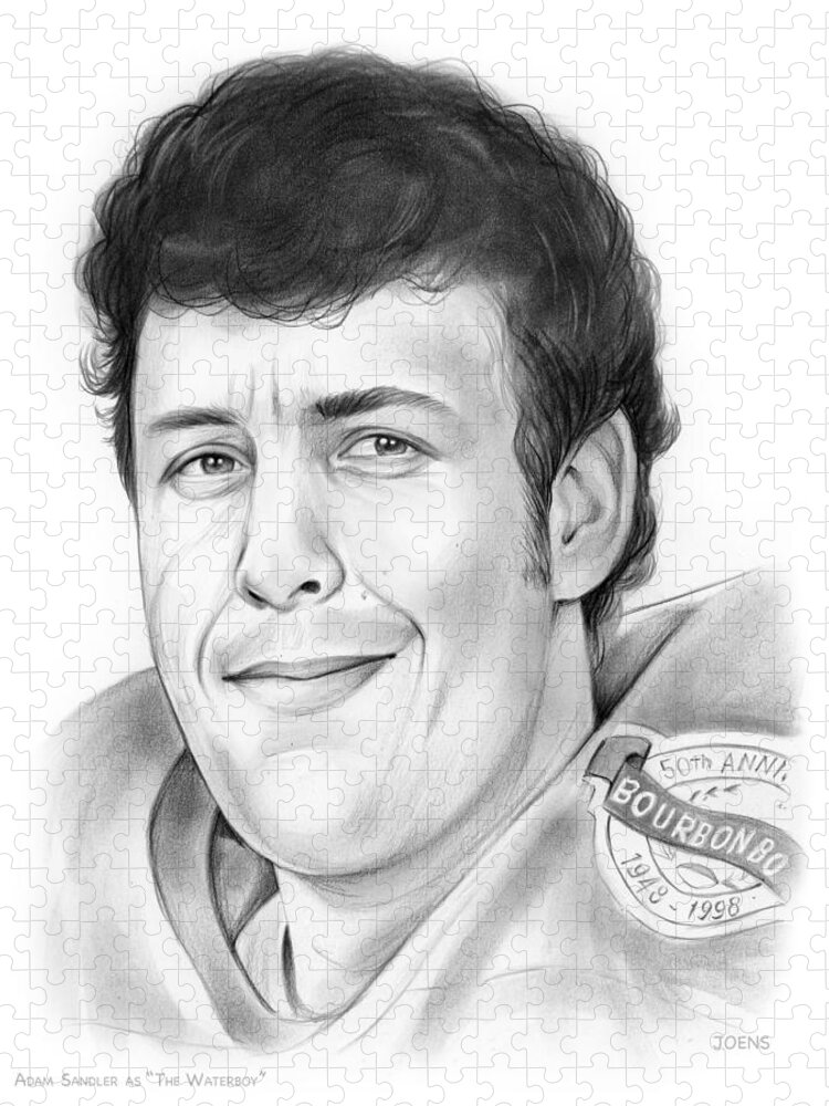 Adam Sandler Jigsaw Puzzle featuring the drawing Waterboy by Greg Joens