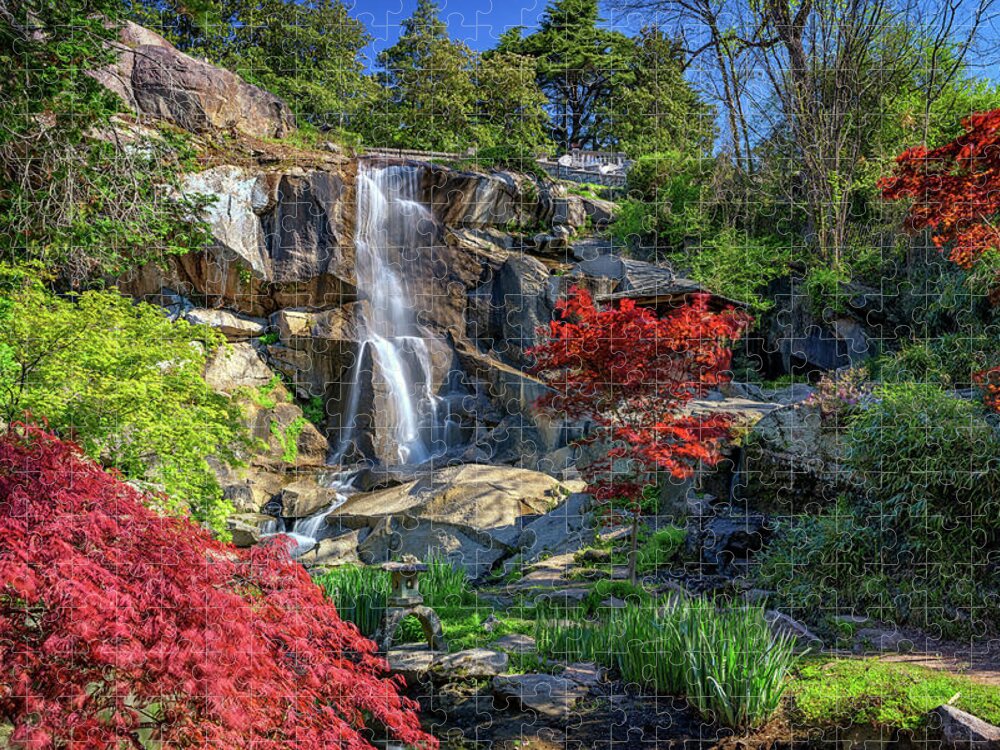 Bridge Jigsaw Puzzle featuring the photograph Waterfall at Maymont by Rick Berk