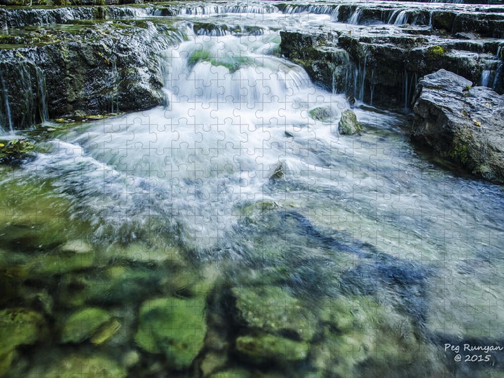 Waterfalls Jigsaw Puzzle featuring the photograph Waterfall Wonderland by Peg Runyan