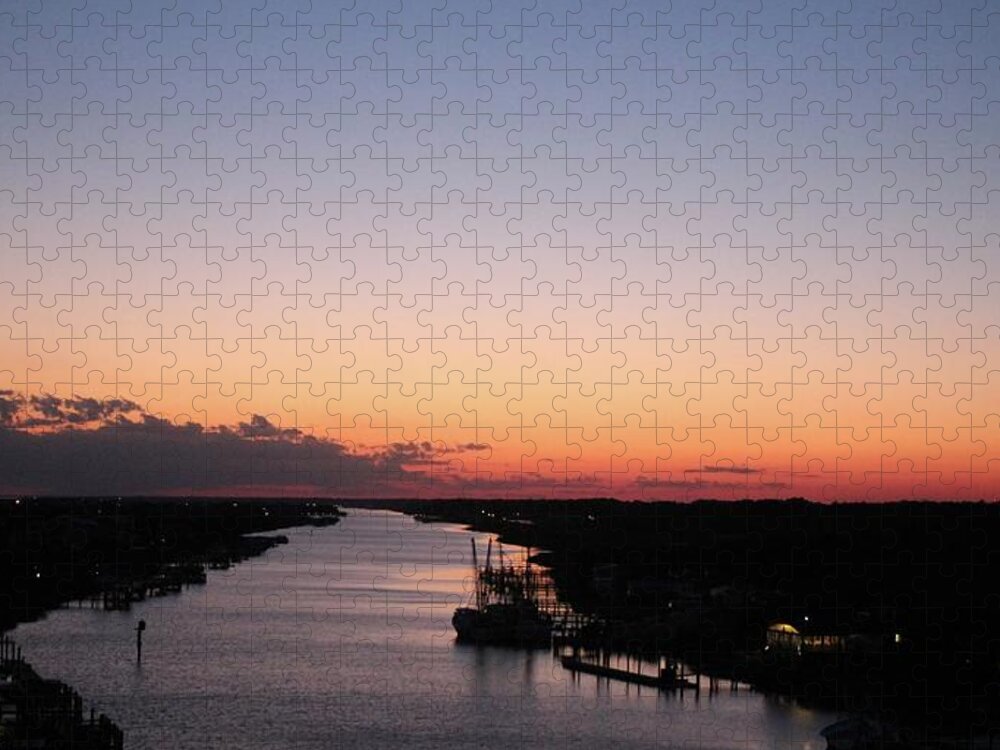 Holden Beach Jigsaw Puzzle featuring the photograph Waterway Sunset #1 by Cynthia Guinn