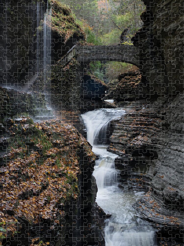 Rainbow Falls Jigsaw Puzzle featuring the photograph Watkins Glen Rainbow Falls by Joshua House