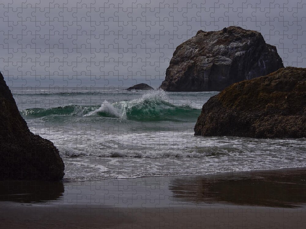 Adria Trail Jigsaw Puzzle featuring the photograph Wave in Seagreen by Adria Trail