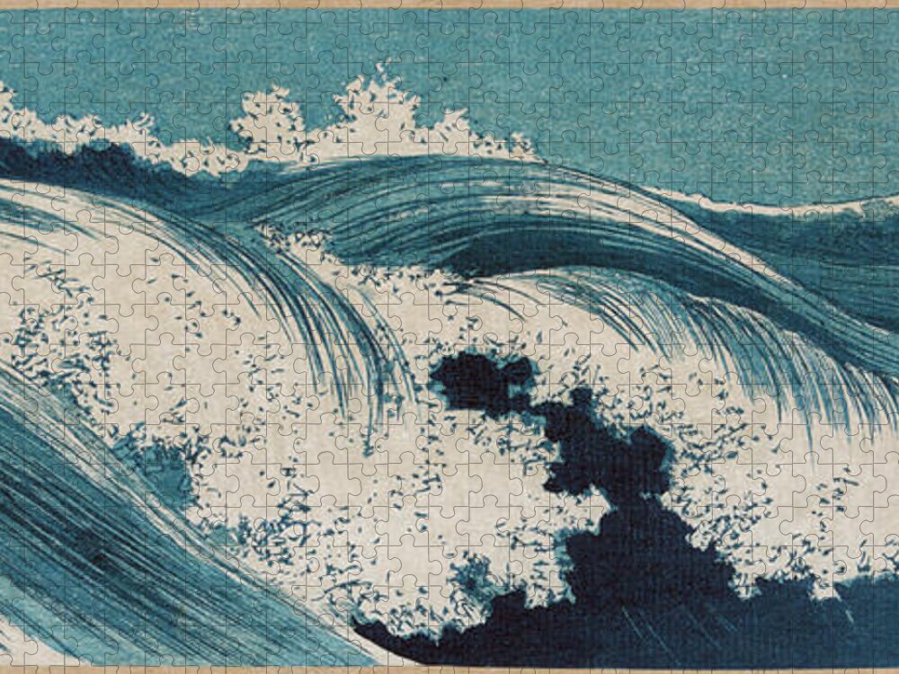 Konen Uehara Jigsaw Puzzle featuring the painting Waves by Celestial Images