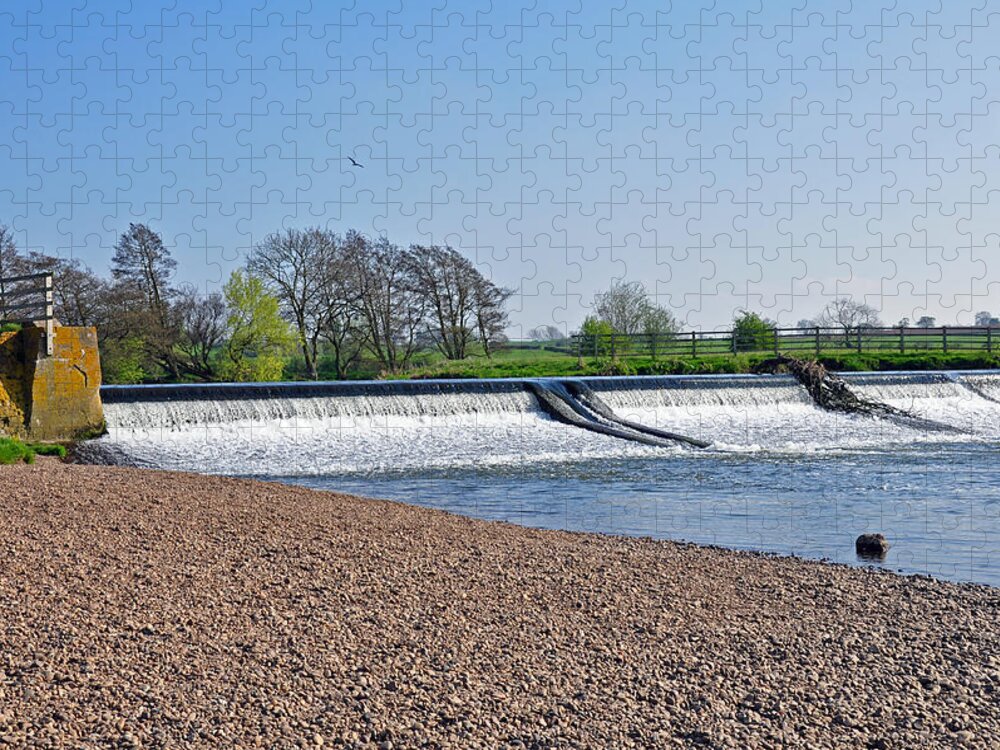 Europe Jigsaw Puzzle featuring the photograph Weir on the River Dove near Tutbury by Rod Johnson