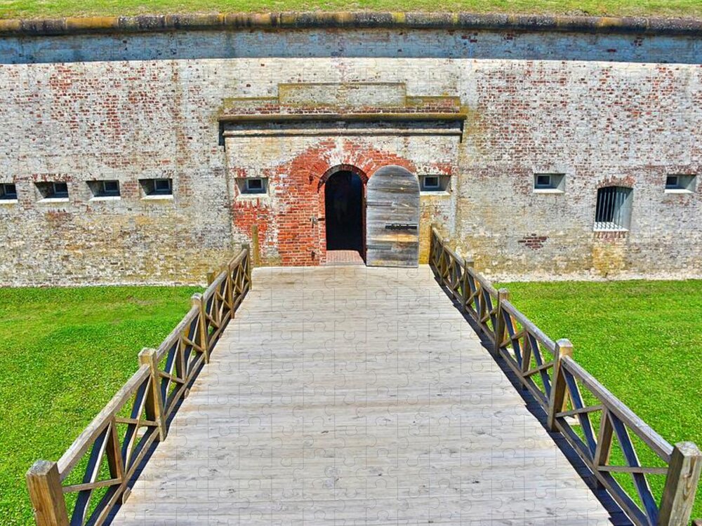 Welcome To Fort Macon North Carolina Jigsaw Puzzle featuring the photograph Welcome To Fort Macon North Carolina by Lisa Wooten