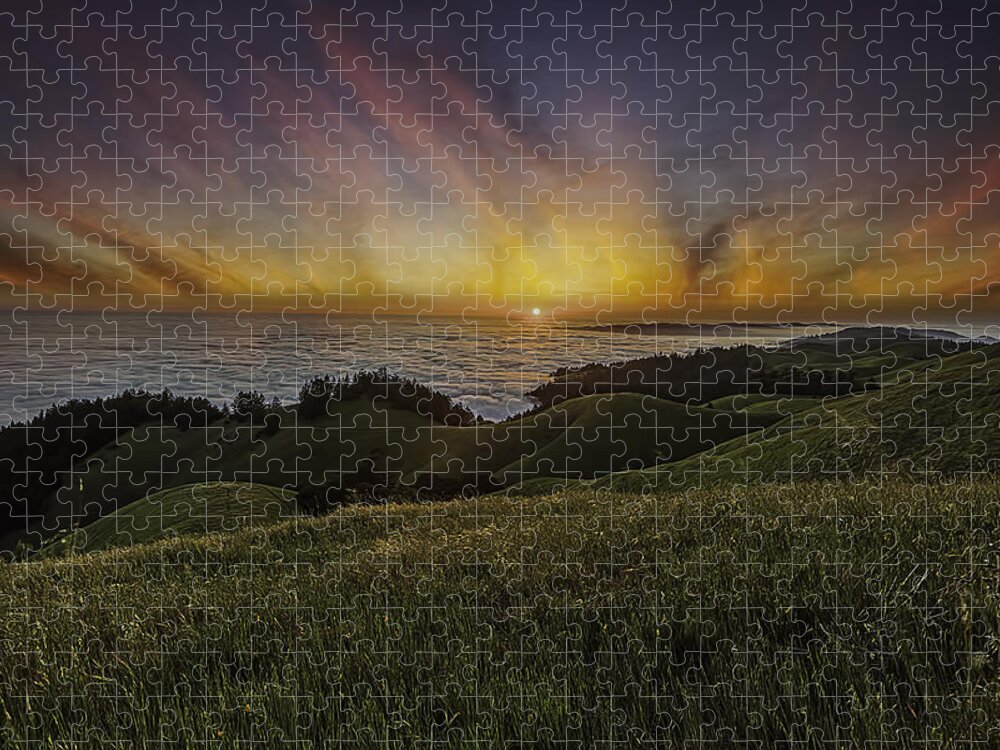 California Jigsaw Puzzle featuring the photograph West Coast Sunset by Don Hoekwater Photography