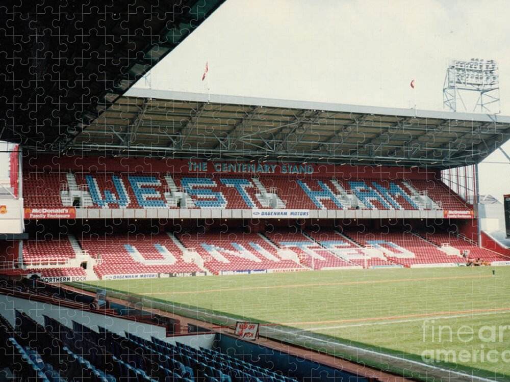 West Ham Jigsaw Puzzle featuring the photograph West Ham - Upton Park - North Stand 2 - May 1996 by Legendary Football Grounds