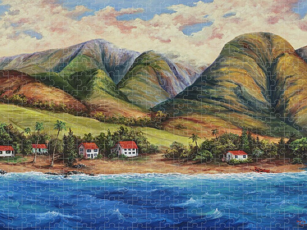 Darice Jigsaw Puzzle featuring the painting West Maui Living by Darice Machel McGuire