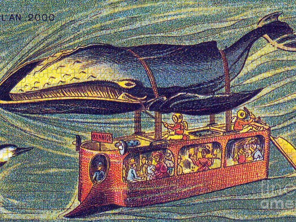 Science Jigsaw Puzzle featuring the photograph Whale Bus, 1900s French Postcard by Science Source