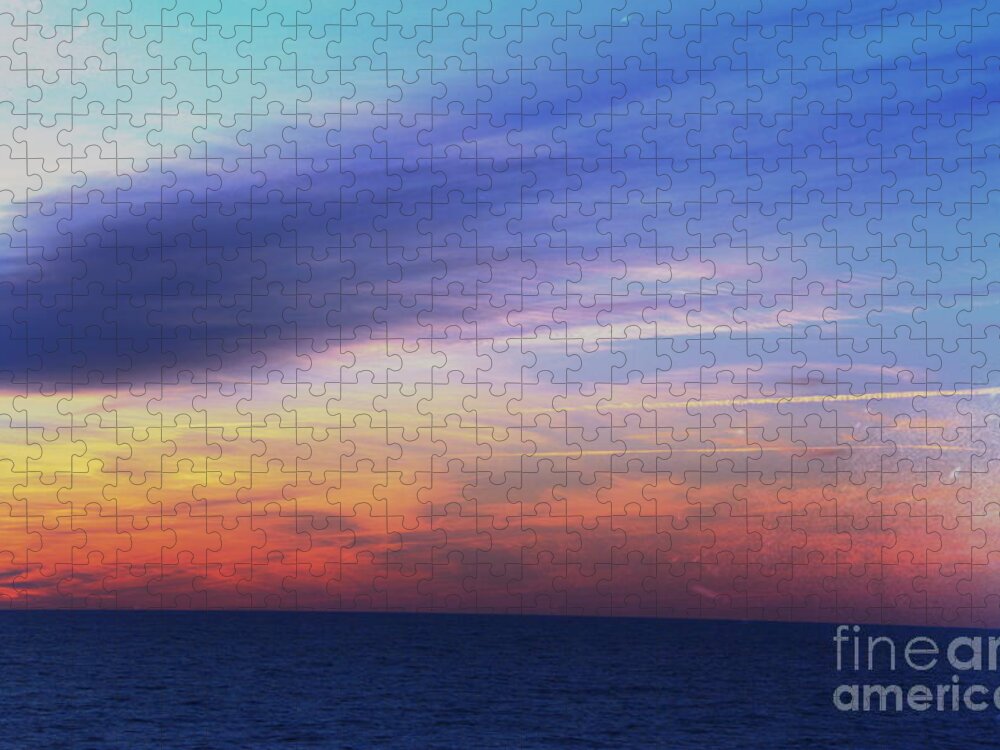 America Jigsaw Puzzle featuring the photograph When The Sun Kissed The Sky by Robyn King