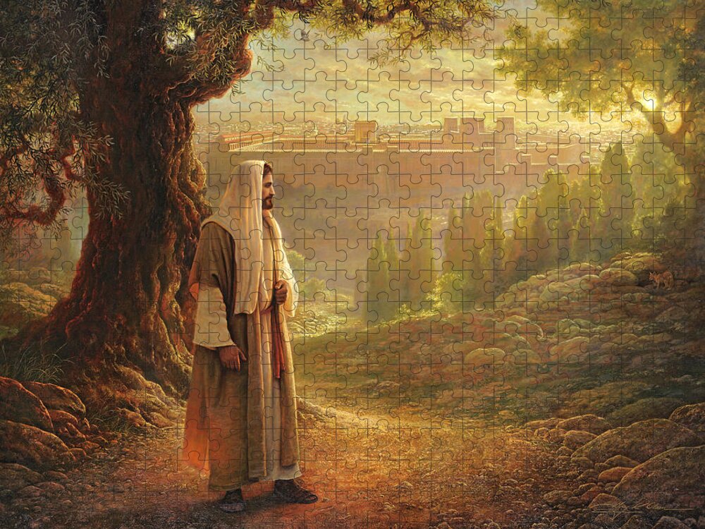 Jesus Jigsaw Puzzle featuring the painting Wherever He Leads Me by Greg Olsen