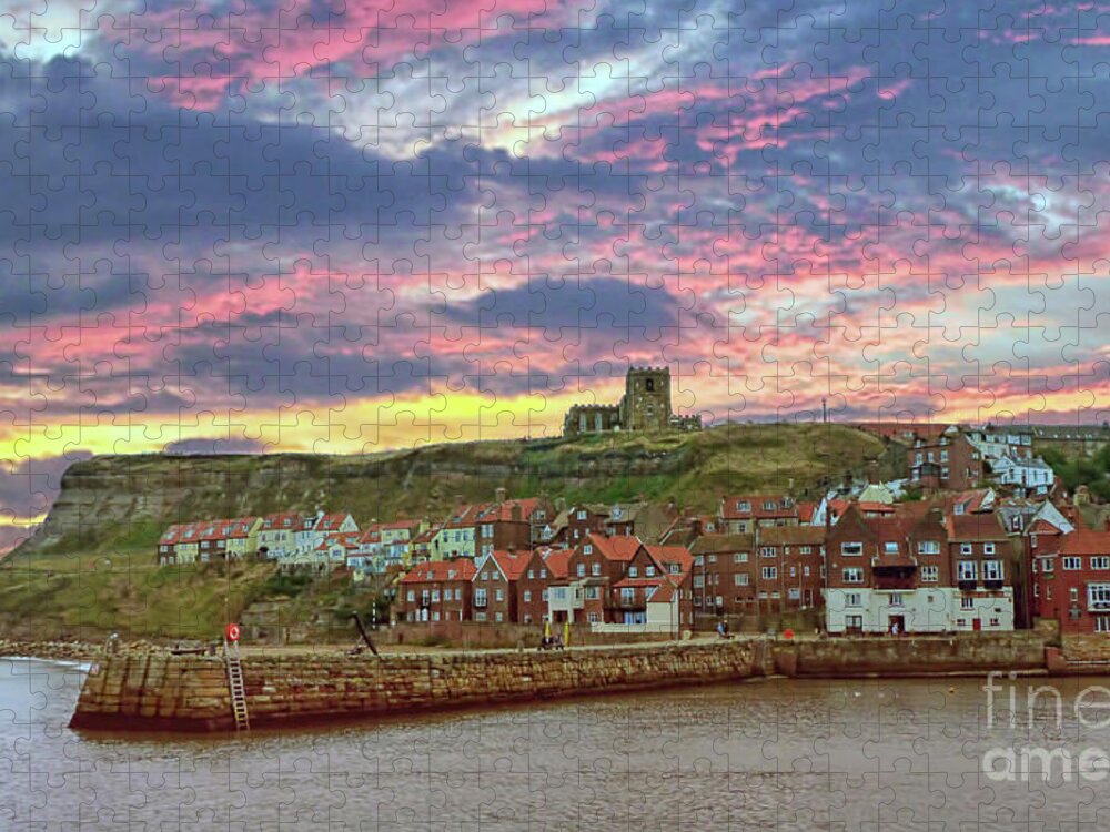Whitby Jigsaw Puzzle featuring the photograph Whitby Abbey UK by Lynn Bolt