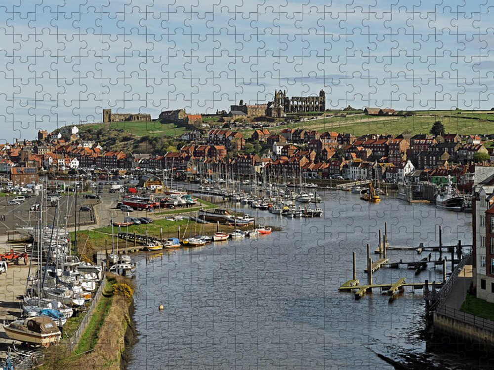 Britain Jigsaw Puzzle featuring the photograph Whitby Marina and The River Esk by Rod Johnson