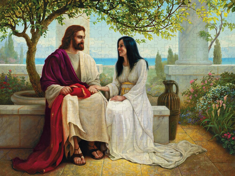 Jesus Puzzle featuring the painting White as Snow by Greg Olsen