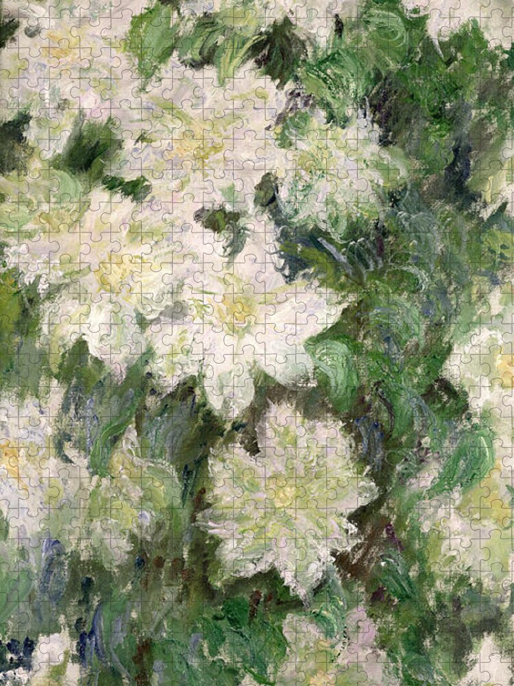 White Clematis Jigsaw Puzzle featuring the painting White Clematis by Claude Monet