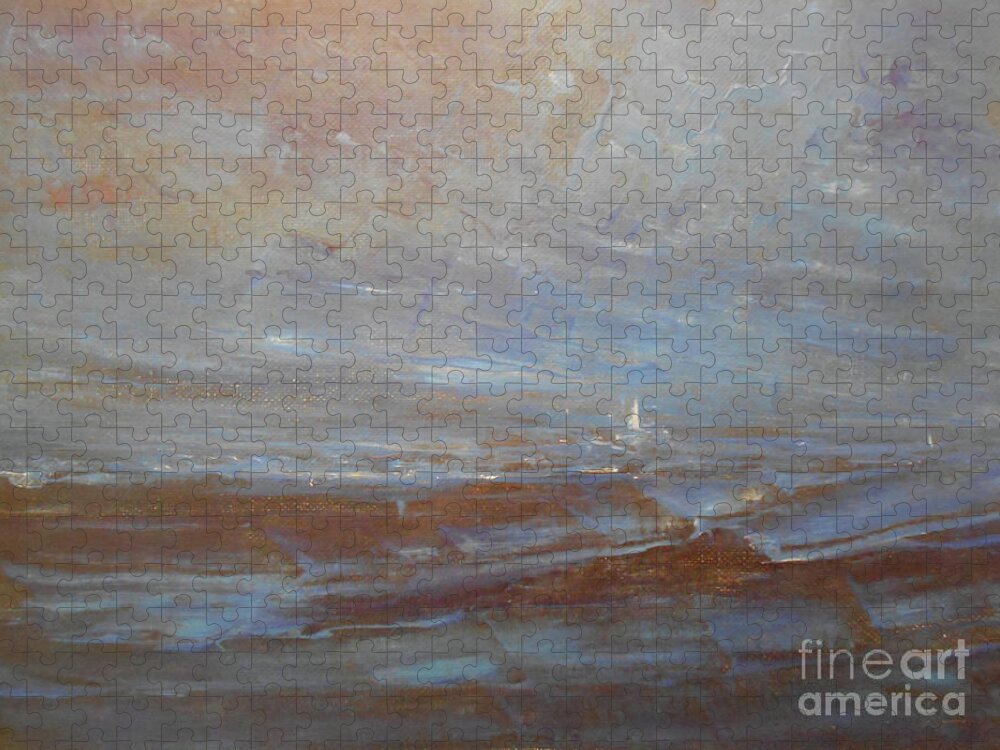 Abstract Jigsaw Puzzle featuring the painting White Sail by Jane See