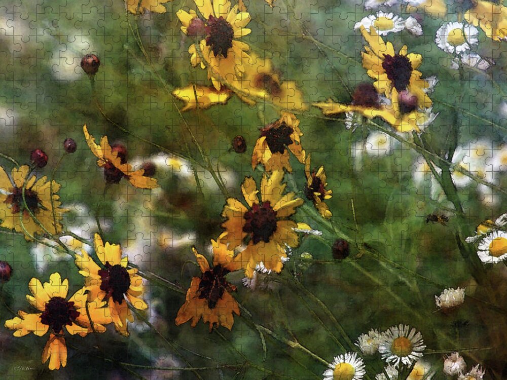 Impressionist Jigsaw Puzzle featuring the photograph Wildflowers 2504 IDP_2 by Steven Ward