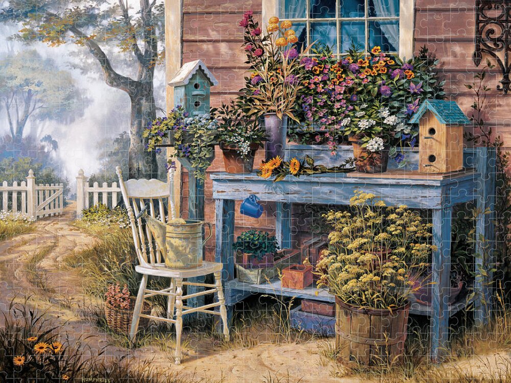 Michael Humphries Jigsaw Puzzle featuring the painting Wildflowers by Michael Humphries