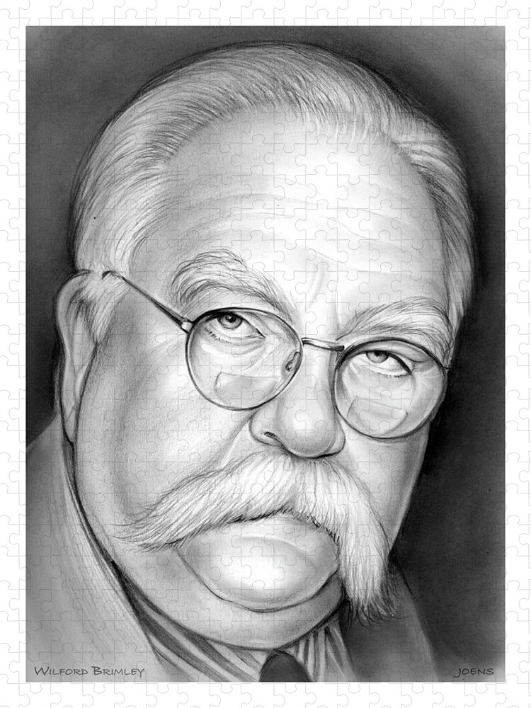 Wilford Brimley Jigsaw Puzzle featuring the drawing Wilford Brimley by Greg Joens