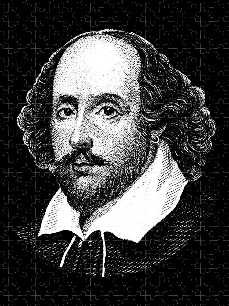 William Shakespeare Jigsaw Puzzle featuring the digital art William Shakespeare - The Bard by War Is Hell Store