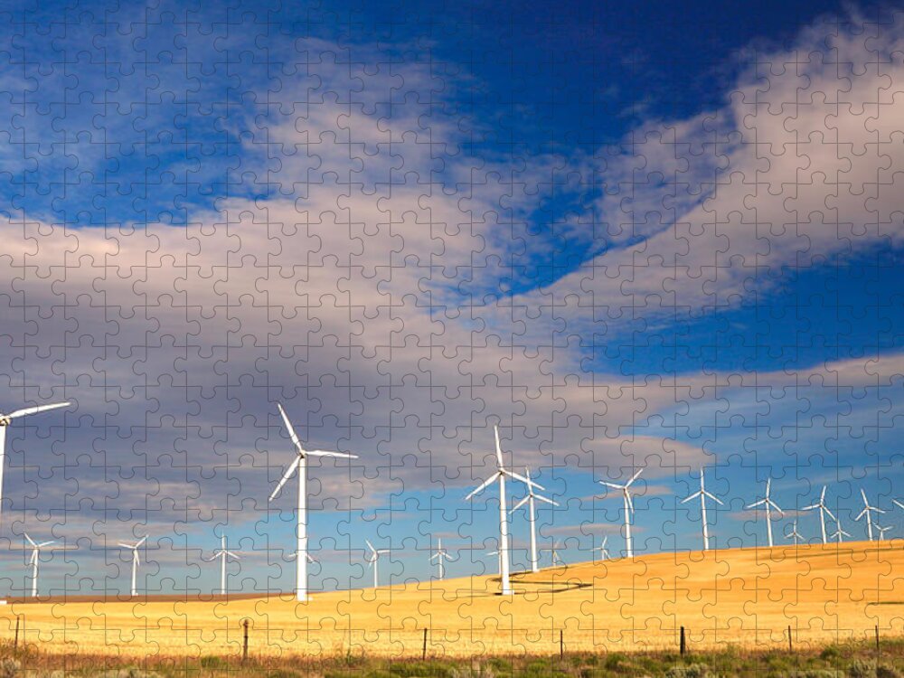 Wind Jigsaw Puzzle featuring the photograph Wind Farm Against the Sky by Todd Kreuter