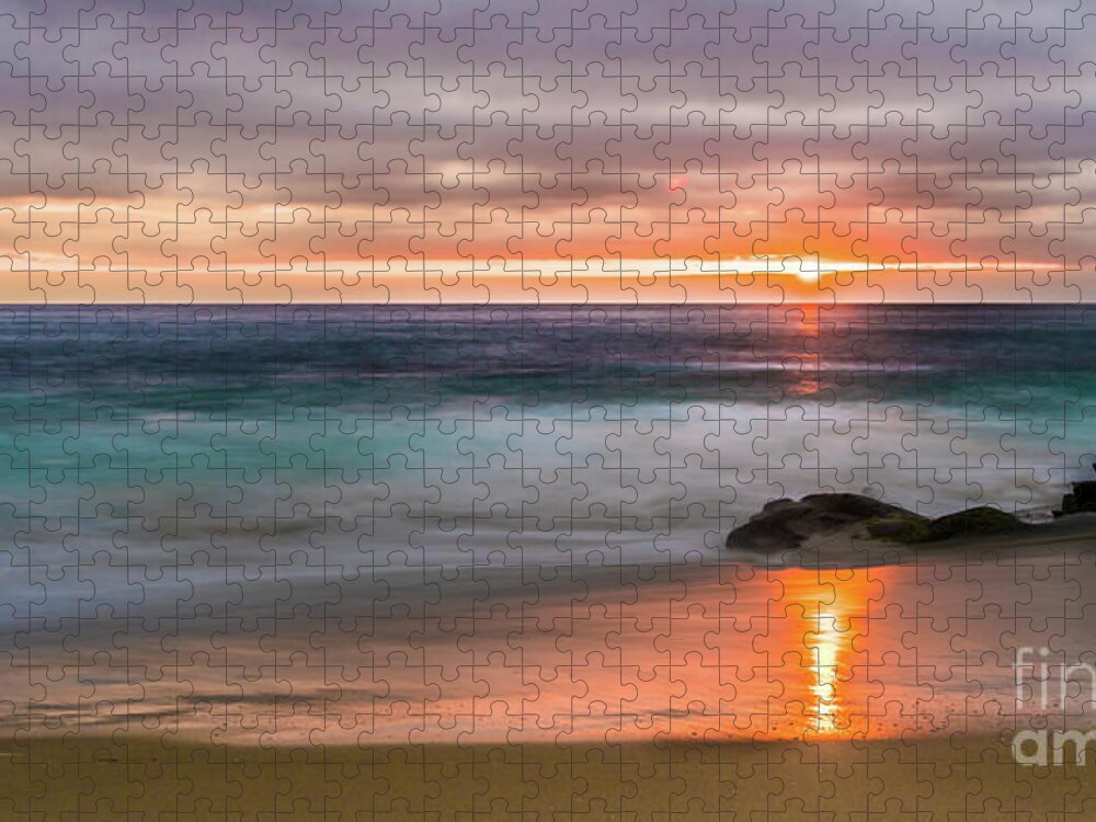 Beach Jigsaw Puzzle featuring the photograph Windansea Beach at Sunset by David Levin