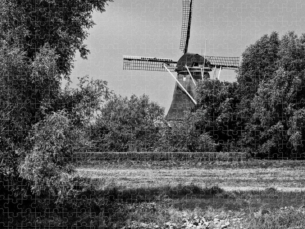 Windmill Jigsaw Puzzle featuring the photograph Windmill from the Meuse by Eric Tressler