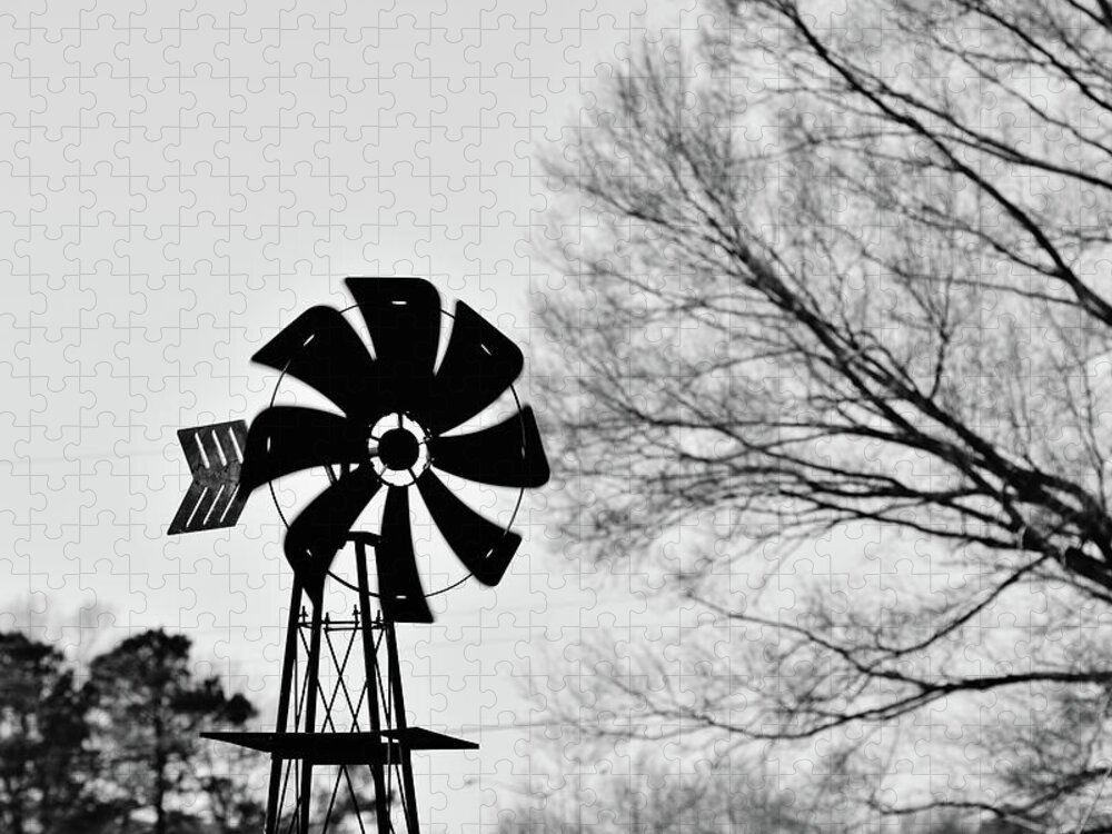 Windmill Jigsaw Puzzle featuring the photograph Windmill on the Farm by Nicole Lloyd