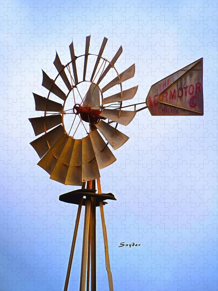 Windmill Jigsaw Puzzle featuring the photograph Windmill Sisquoc California by Floyd Snyder
