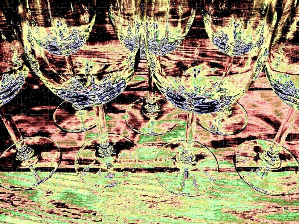 Wine Glasses Jigsaw Puzzle featuring the digital art Wine Glasses by Will Borden