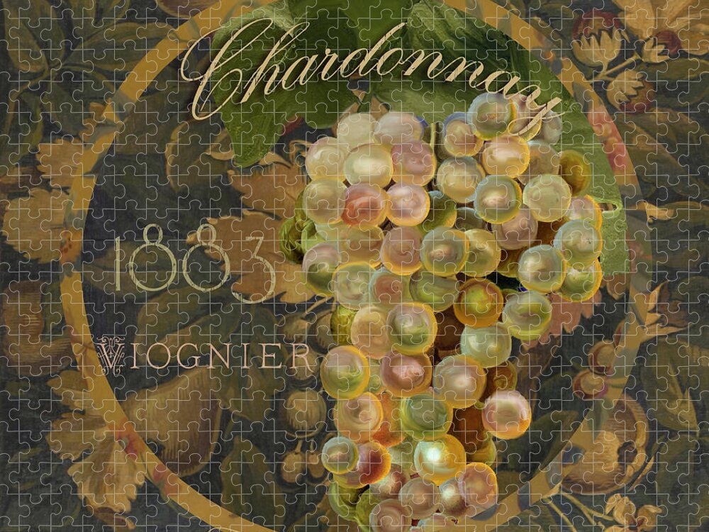 Chardonnay Jigsaw Puzzle featuring the painting Wines of France Chardonnay by Mindy Sommers