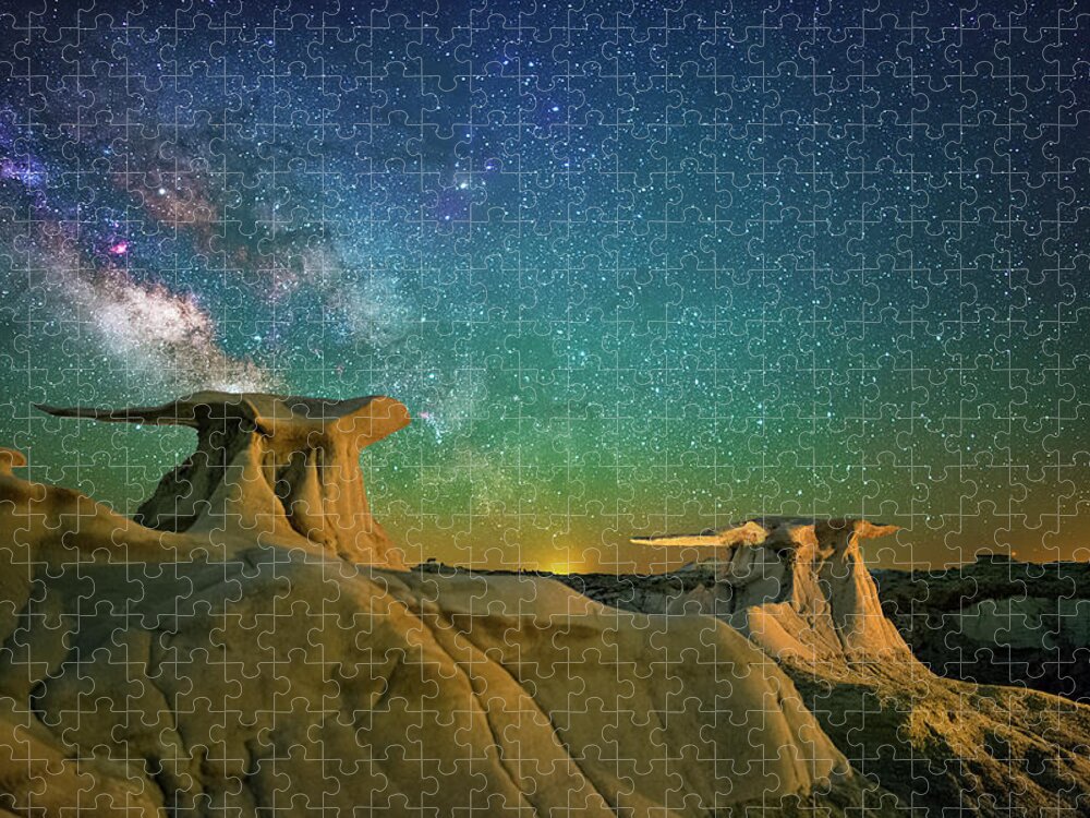 Astronomy Jigsaw Puzzle featuring the photograph Winged Guardians by Ralf Rohner