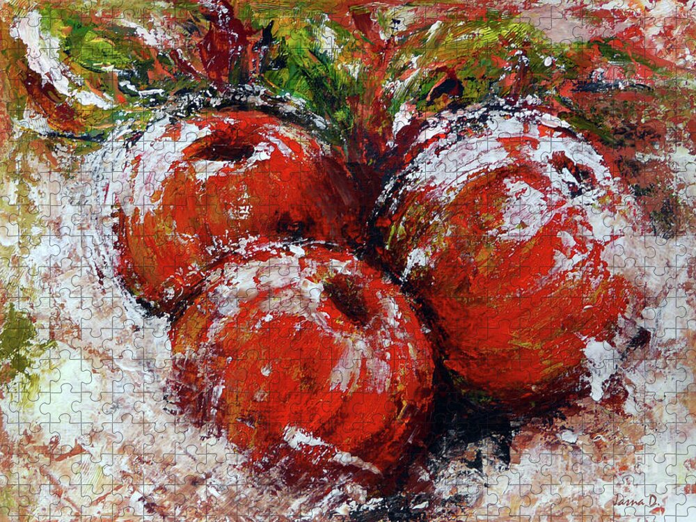 Fruit Jigsaw Puzzle featuring the painting Winter Apples by Jasna Dragun