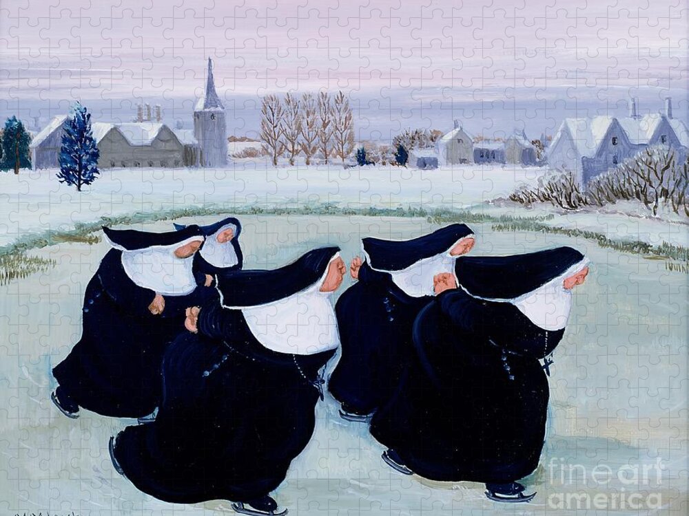 Habit Jigsaw Puzzle featuring the painting Winter at the Convent by Margaret Loxton