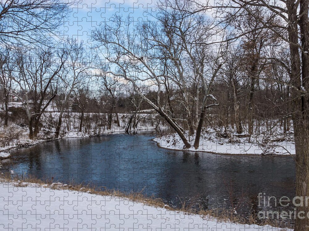 Ozarks Jigsaw Puzzle featuring the photograph Winter Blue James River by Jennifer White
