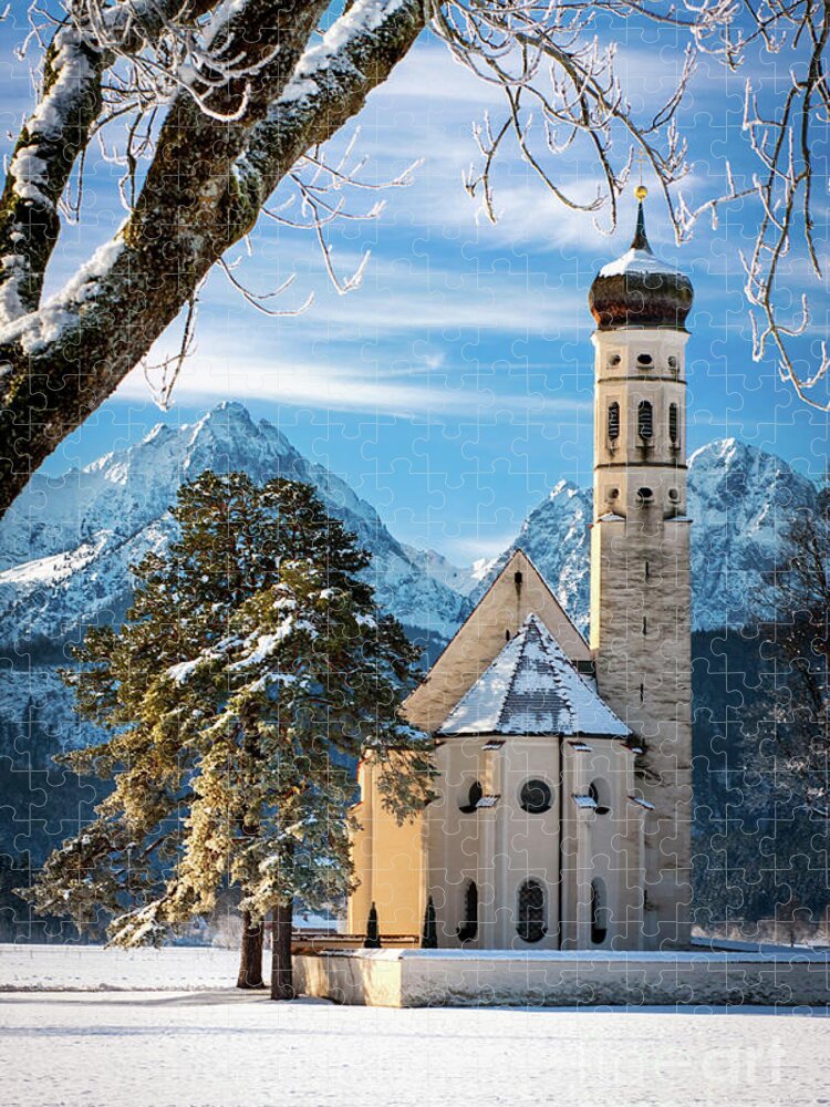 Bavaria Jigsaw Puzzle featuring the photograph Winter Church in Bavaria by Brian Jannsen