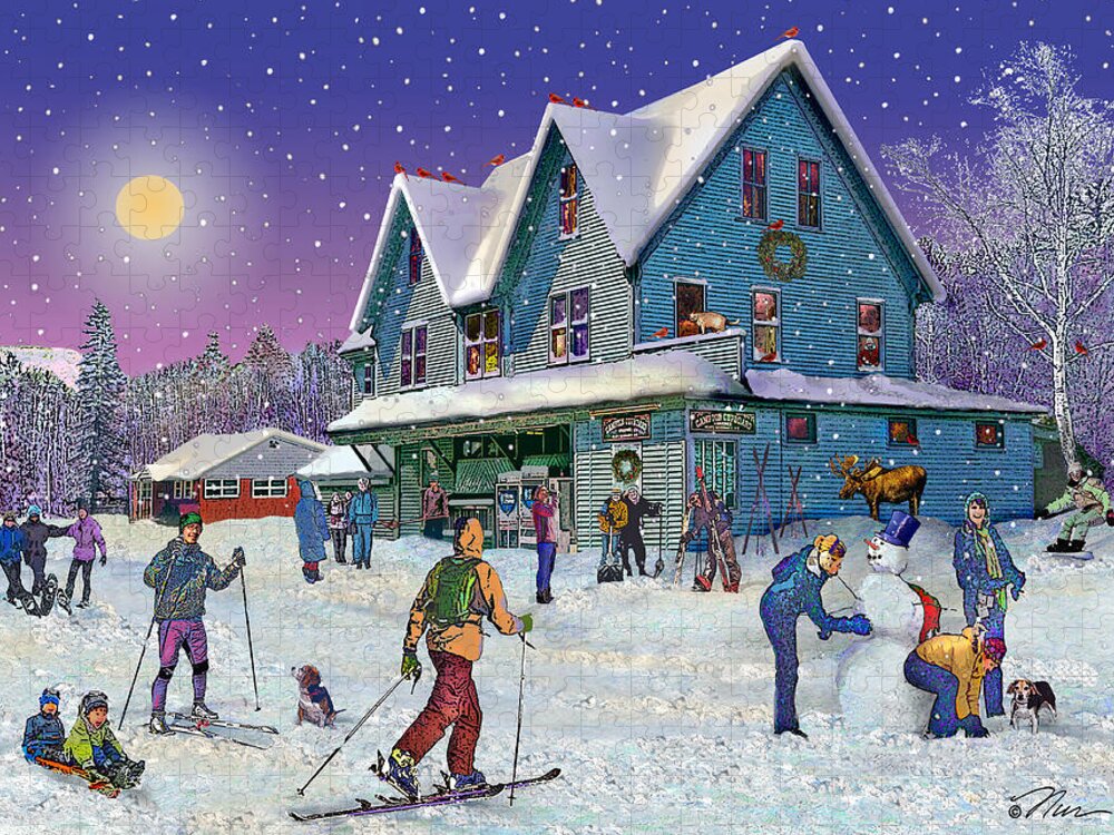 Winter Jigsaw Puzzle featuring the photograph Winter in Campton Village by Nancy Griswold