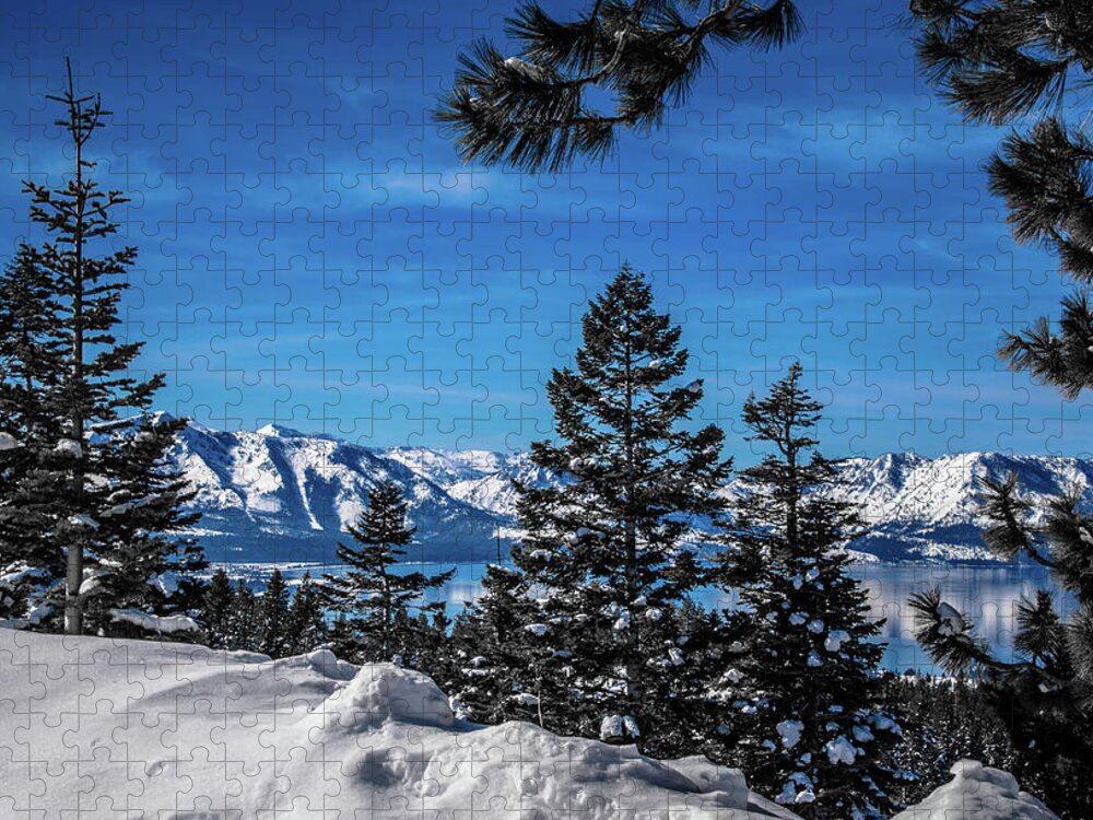 Lake Tahoe Jigsaw Puzzle featuring the photograph Winter in Lake Tahoe by Steph Gabler
