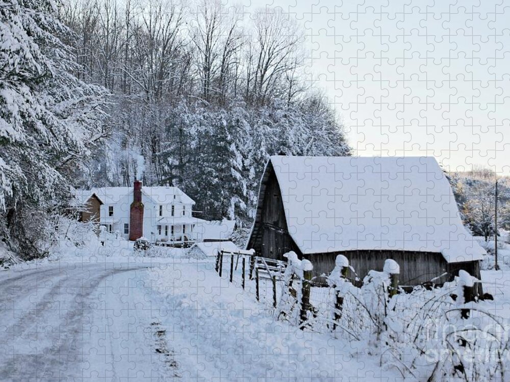 Snow Jigsaw Puzzle featuring the photograph Winter in Virginia by Benanne Stiens