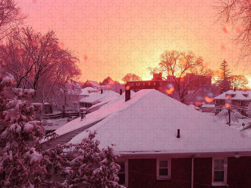 Massachusetts Jigsaw Puzzle featuring the photograph Winter Sunset by Christopher Brown