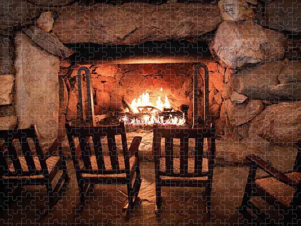 Grove Park Inn Jigsaw Puzzle featuring the photograph Winter Warmth by Karen Wiles