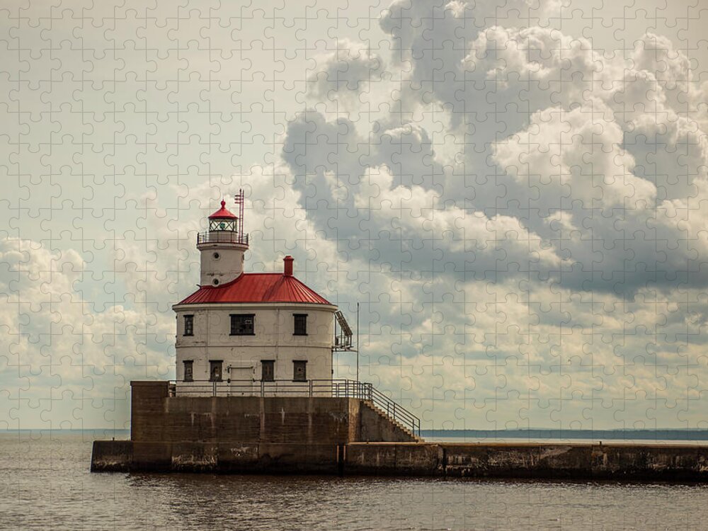 Wisconsin Point Lighthouse Jigsaw Puzzle featuring the photograph Wisconsin Point Lighthouse by Paul Freidlund