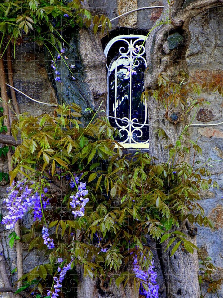 Wisteria Jigsaw Puzzle featuring the photograph Wisteria Window by Lainie Wrightson