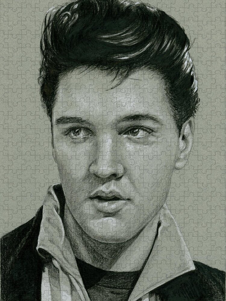 Elvis Jigsaw Puzzle featuring the drawing Witchcraft by Rob De Vries