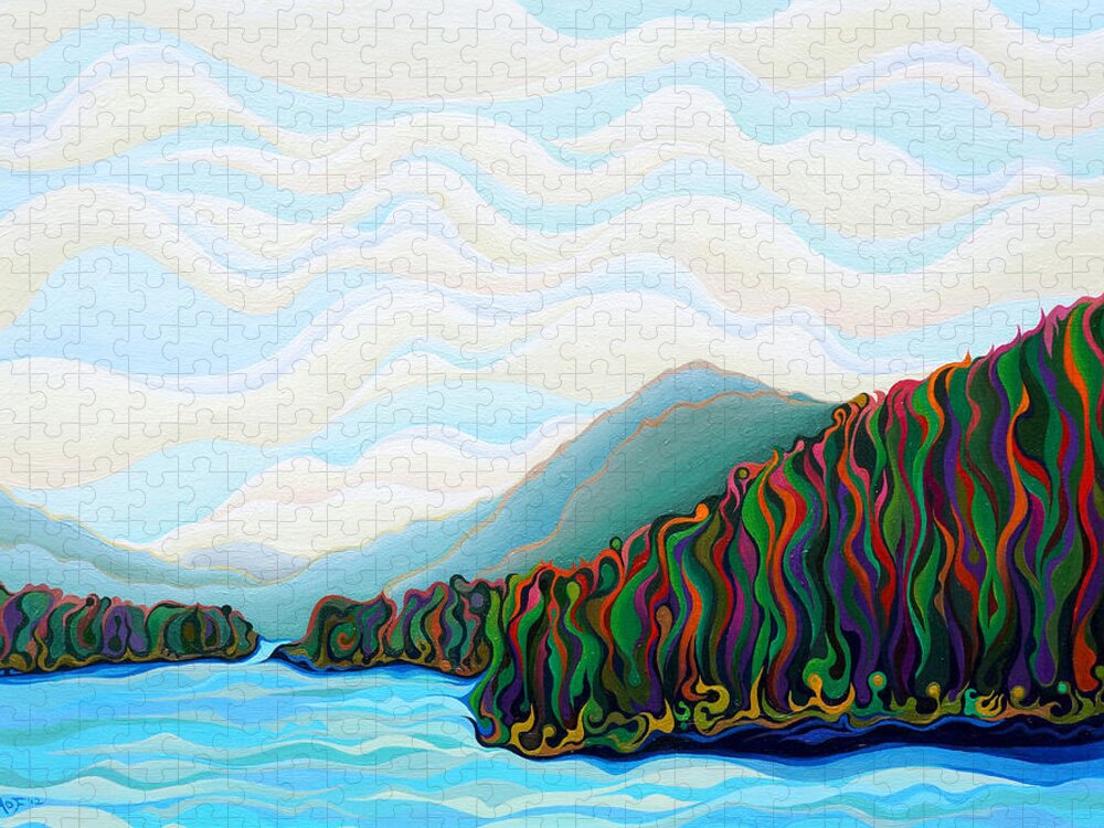 Mountain Jigsaw Puzzle featuring the painting Woo Hoo Mountains by Amy Ferrari