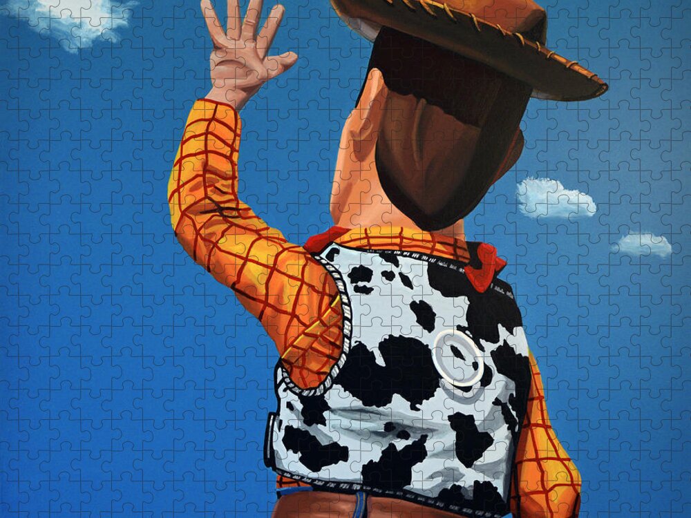Toy Story Jigsaw Puzzle featuring the painting Woody of Toy Story by Paul Meijering